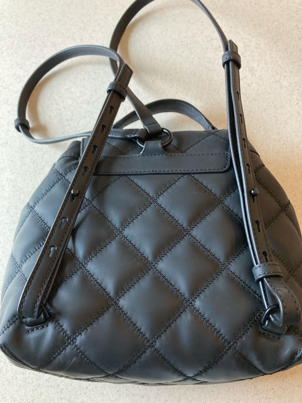 NWOT Tory Burch Quilted Black Leather Mini Backpack - Picture 8 of 13